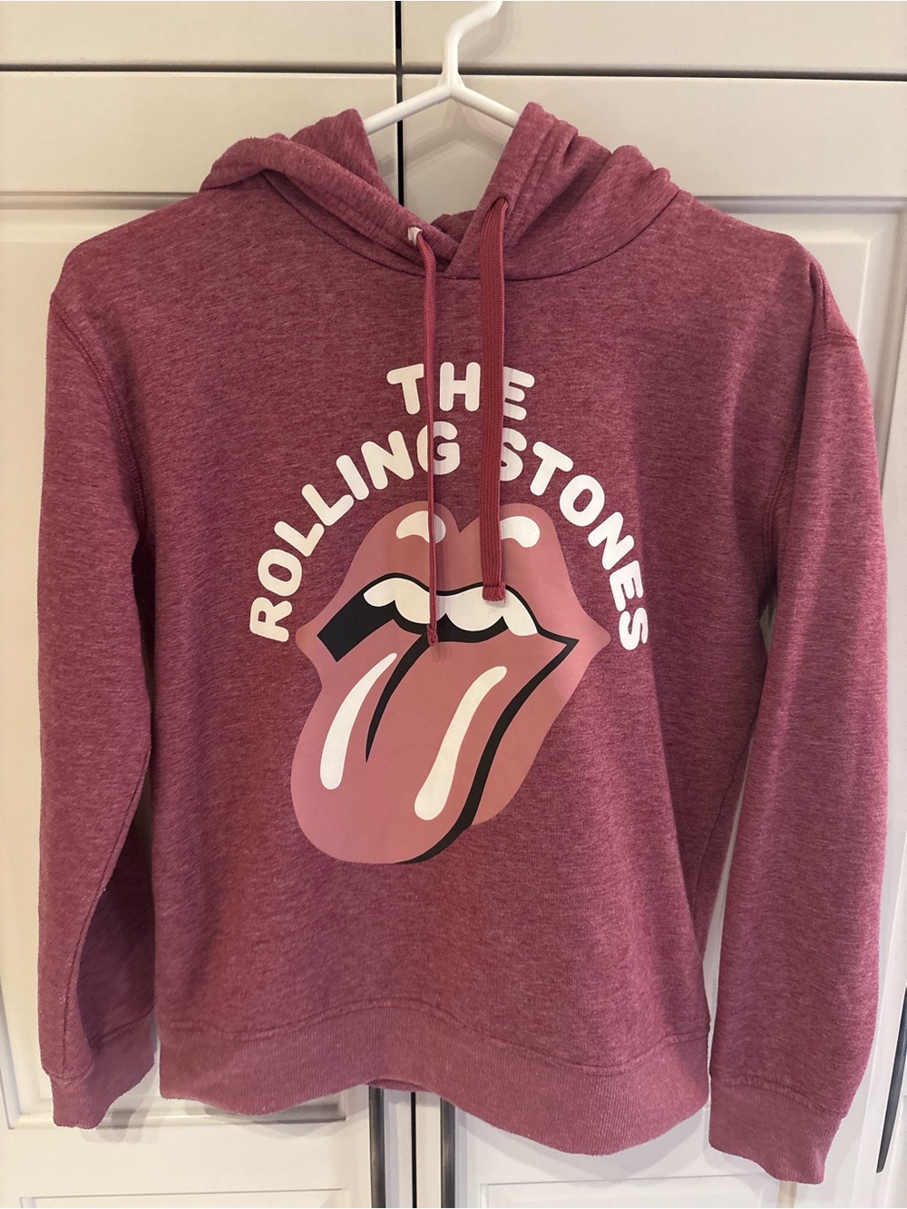 the Rolling Stones Mauve Pink Logo Pullover Hoodie - Women's small
